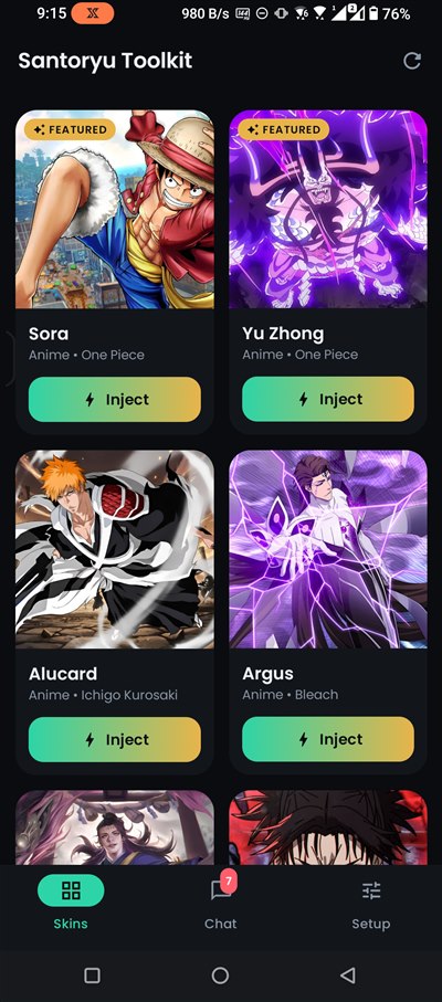 Skins catalog